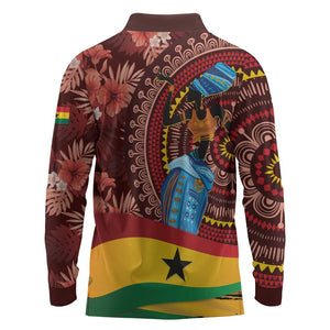 Panafest Long Sleeve Polo Shirt Ghana Tropical African Pattern