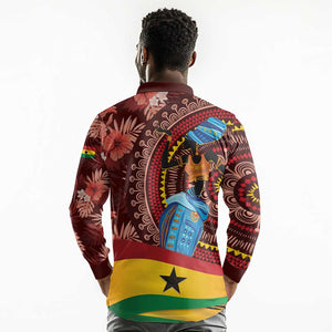 Panafest Long Sleeve Polo Shirt Ghana Tropical African Pattern