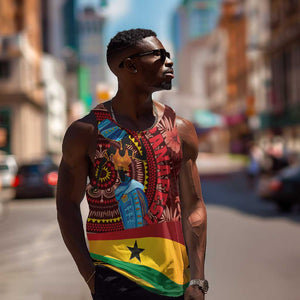 Panafest Men Tank Top Ghana Tropical African Pattern