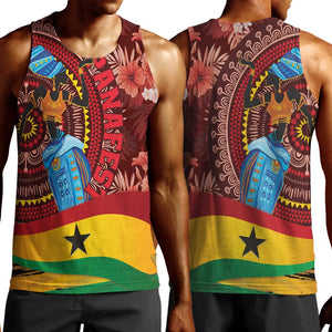 Panafest Men Tank Top Ghana Tropical African Pattern