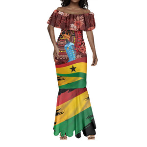 Panafest Mermaid Dress Ghana Tropical African Pattern