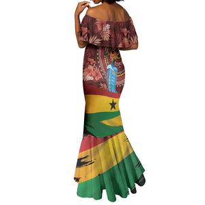 Panafest Mermaid Dress Ghana Tropical African Pattern