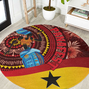 Panafest Round Carpet Ghana Tropical African Pattern