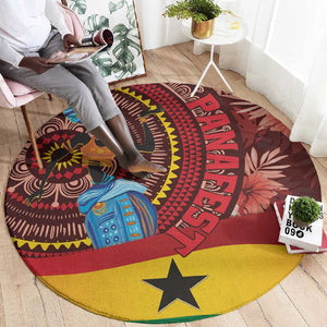 Panafest Round Carpet Ghana Tropical African Pattern