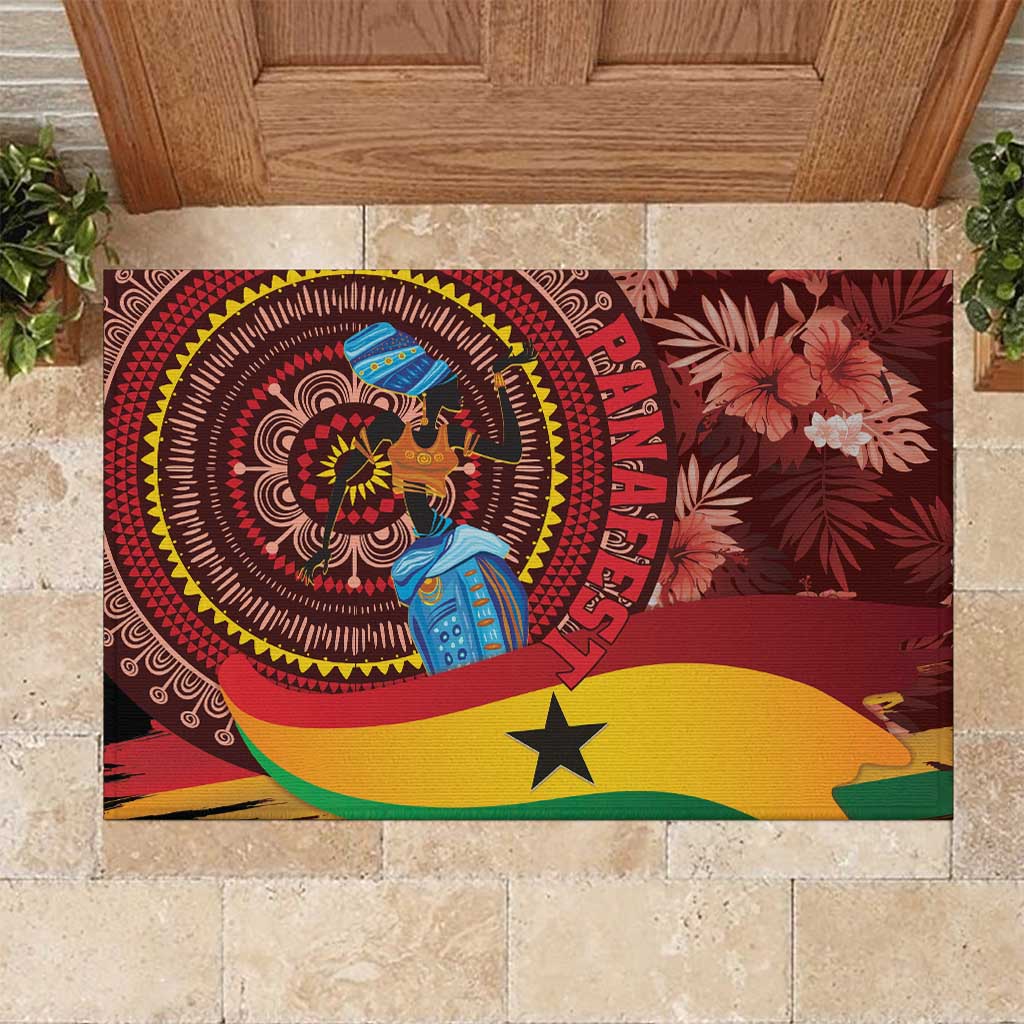 Panafest Rubber Doormat Ghana Tropical African Pattern