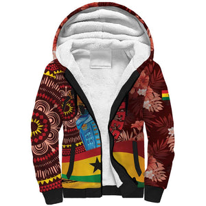 Panafest Sherpa Hoodie Ghana Tropical African Pattern