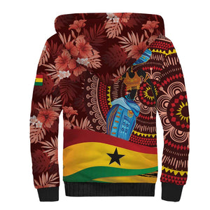 Panafest Sherpa Hoodie Ghana Tropical African Pattern