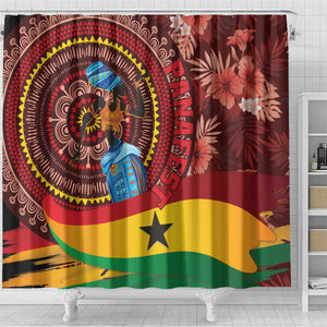 Panafest Shower Curtain Ghana Tropical African Pattern