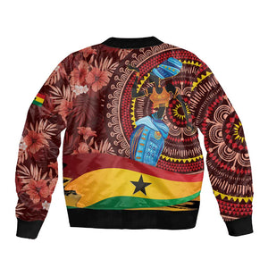 Panafest Sleeve Zip Bomber Jacket Ghana Tropical African Pattern