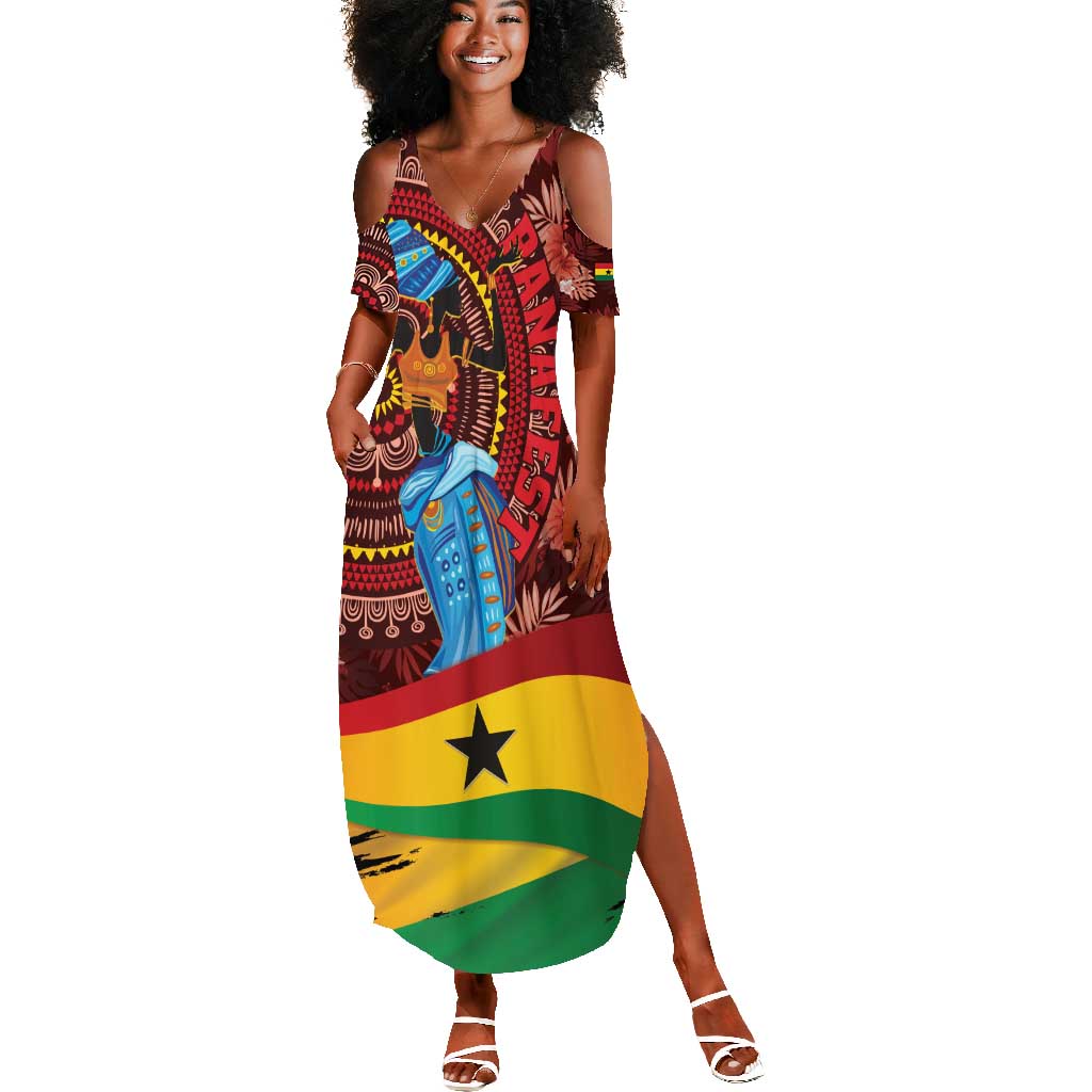 Panafest Summer Maxi Dress Ghana Tropical African Pattern