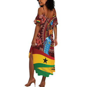 Panafest Summer Maxi Dress Ghana Tropical African Pattern