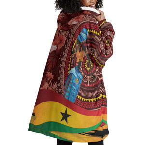 Panafest Wearable Blanket Hoodie Ghana Tropical African Pattern