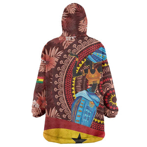 Panafest Wearable Blanket Hoodie Ghana Tropical African Pattern