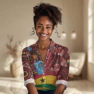 Panafest Women Casual Shirt Ghana Tropical African Pattern