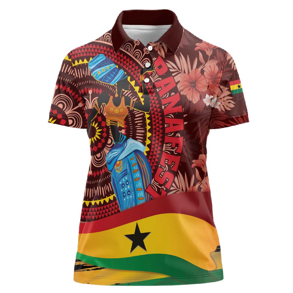 Panafest Women Polo Shirt Ghana Tropical African Pattern