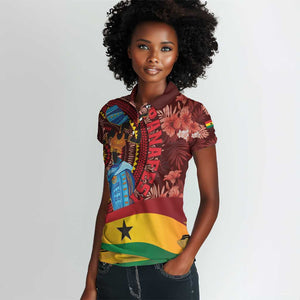 Panafest Women Polo Shirt Ghana Tropical African Pattern