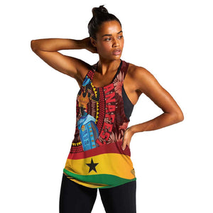 Panafest Women Racerback Tank Ghana Tropical African Pattern