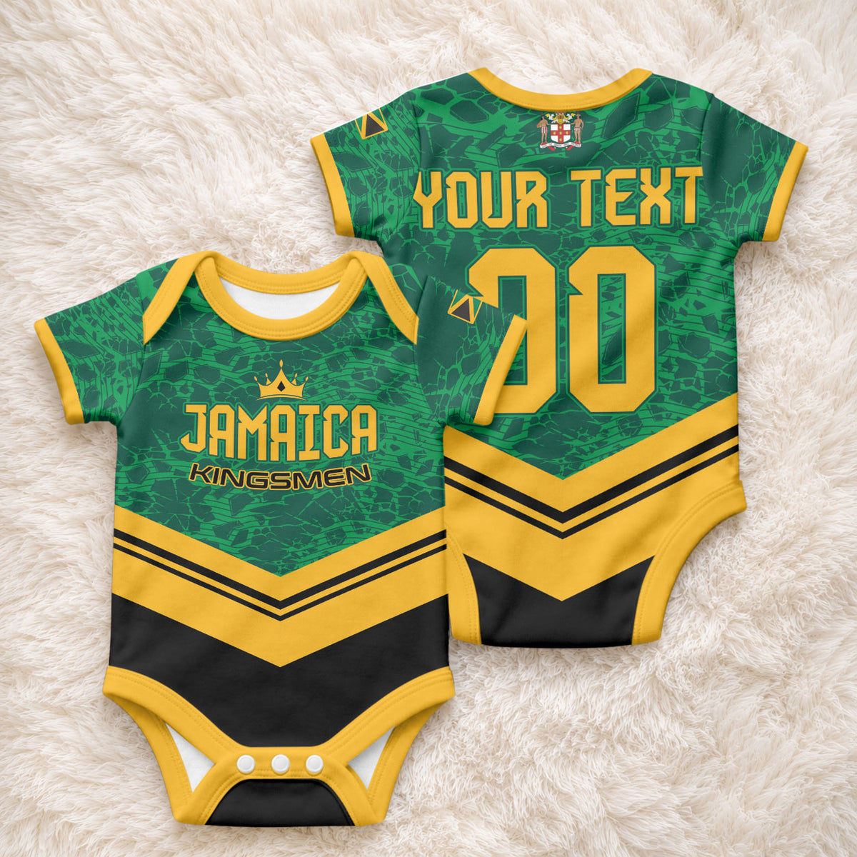 Custom Jamaica 2026 Kingsmen Cricket Baby Onesie We Are Tallawah