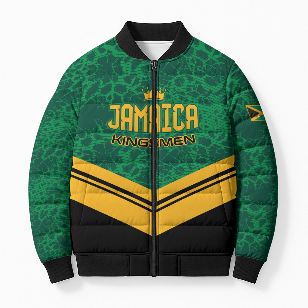 Custom Jamaica 2026 Kingsmen Cricket Bomber Puffer Jacket We Are Tallawah