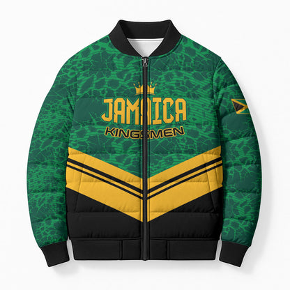 Custom Jamaica 2026 Kingsmen Cricket Bomber Puffer Jacket We Are Tallawah