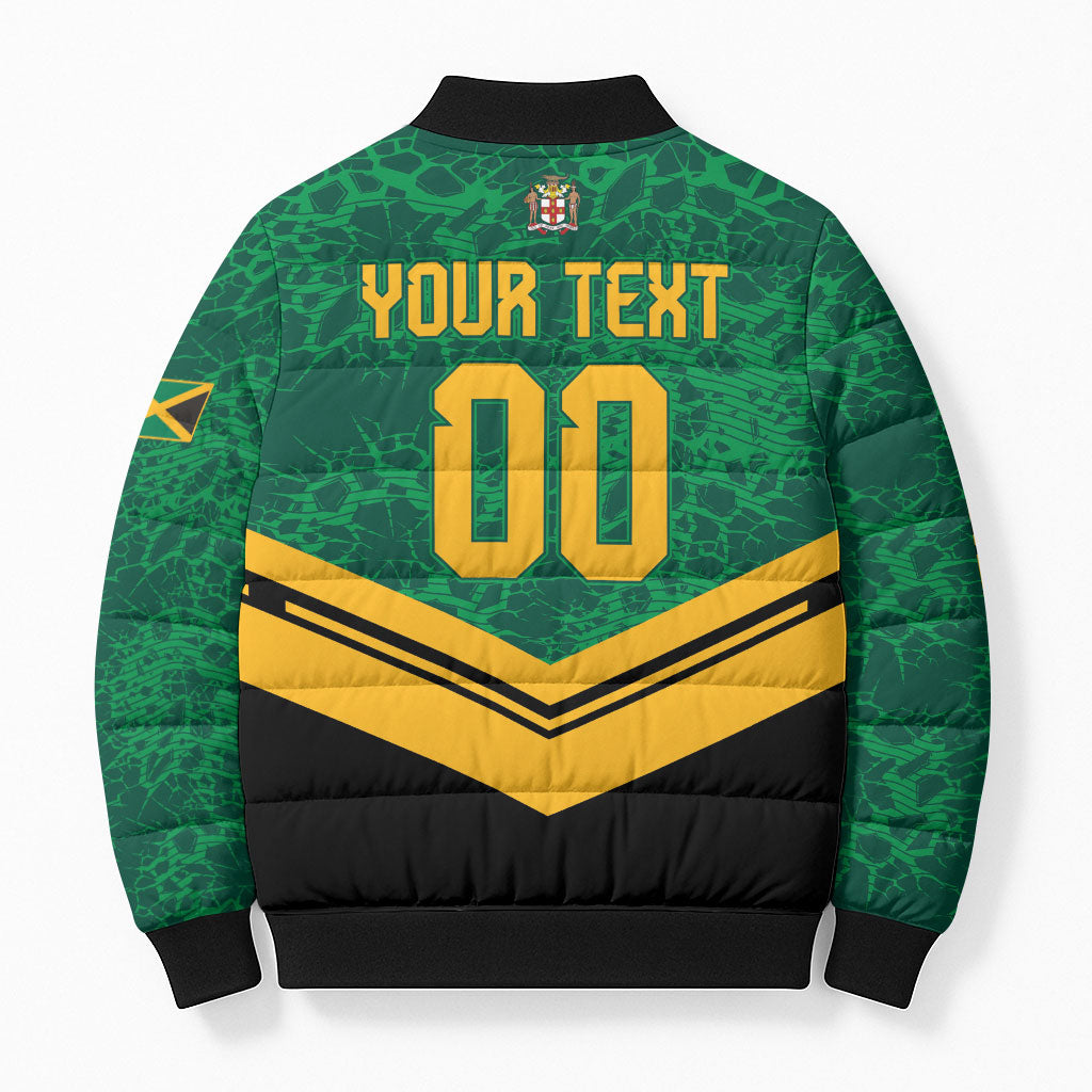 Custom Jamaica 2026 Kingsmen Cricket Bomber Puffer Jacket We Are Tallawah