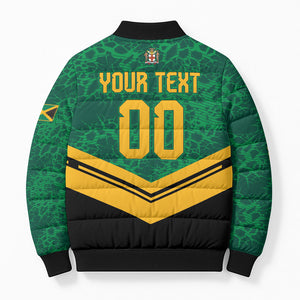 Custom Jamaica 2026 Kingsmen Cricket Bomber Puffer Jacket We Are Tallawah