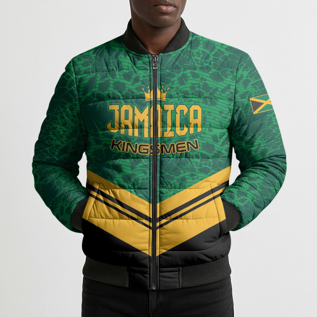 Custom Jamaica 2026 Kingsmen Cricket Bomber Puffer Jacket We Are Tallawah