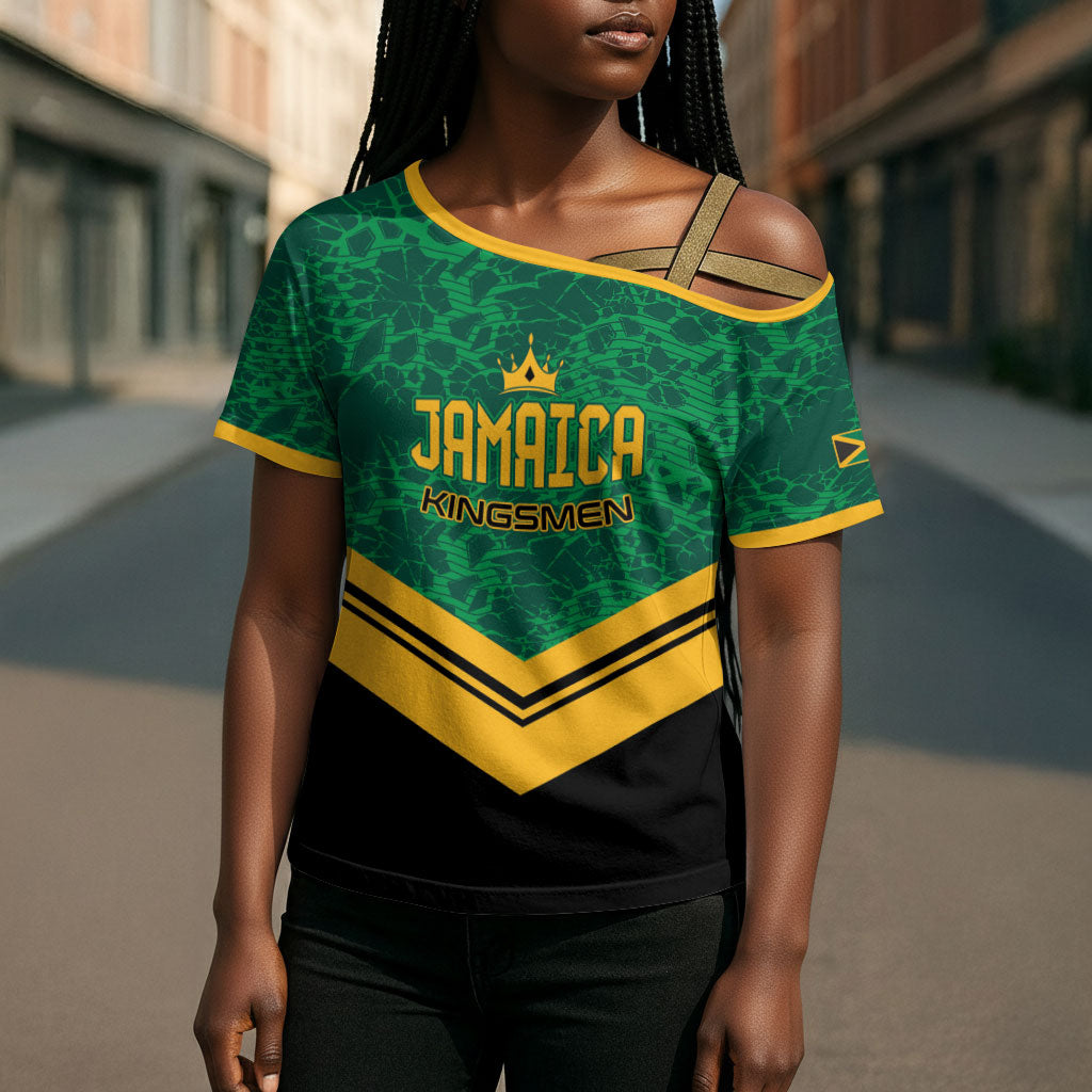 Custom Jamaica 2026 Kingsmen Cricket Cross Shoulder Shirt We Are Tallawah