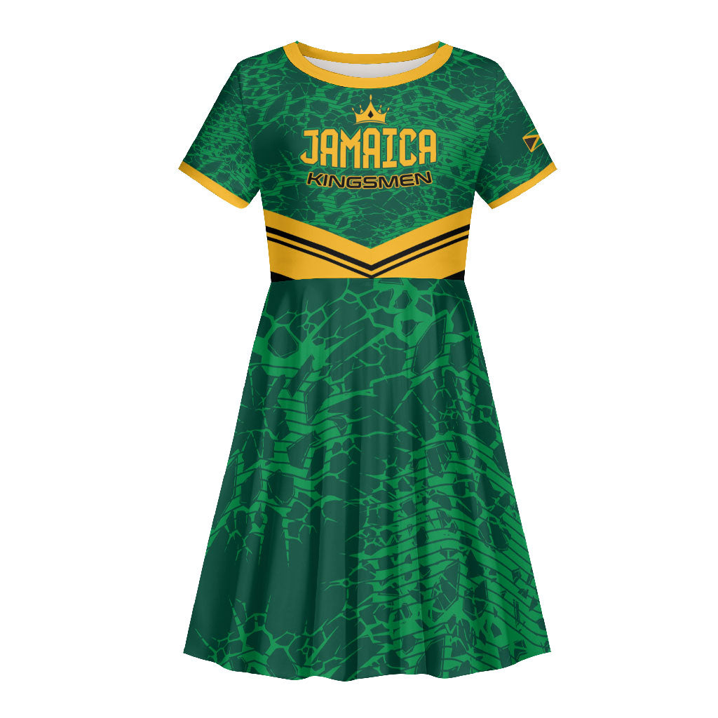 Custom Jamaica 2026 Kingsmen Cricket Kid Short Sleeve Dress We Are Tallawah