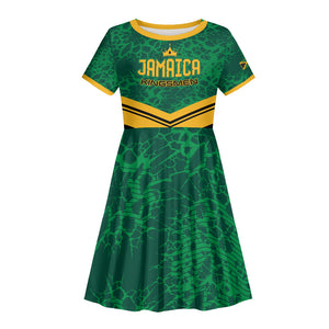 Custom Jamaica 2026 Kingsmen Cricket Kid Short Sleeve Dress We Are Tallawah