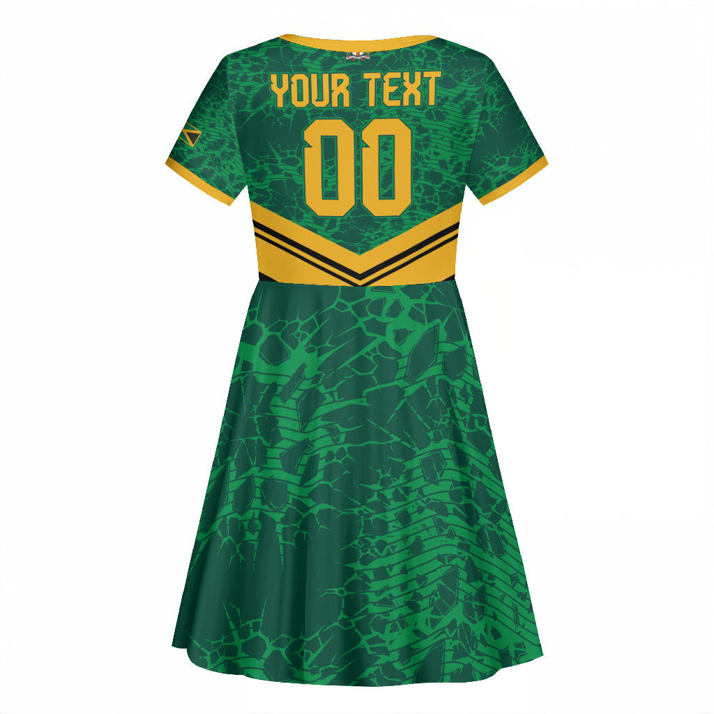 Custom Jamaica 2026 Kingsmen Cricket Kid Short Sleeve Dress We Are Tallawah