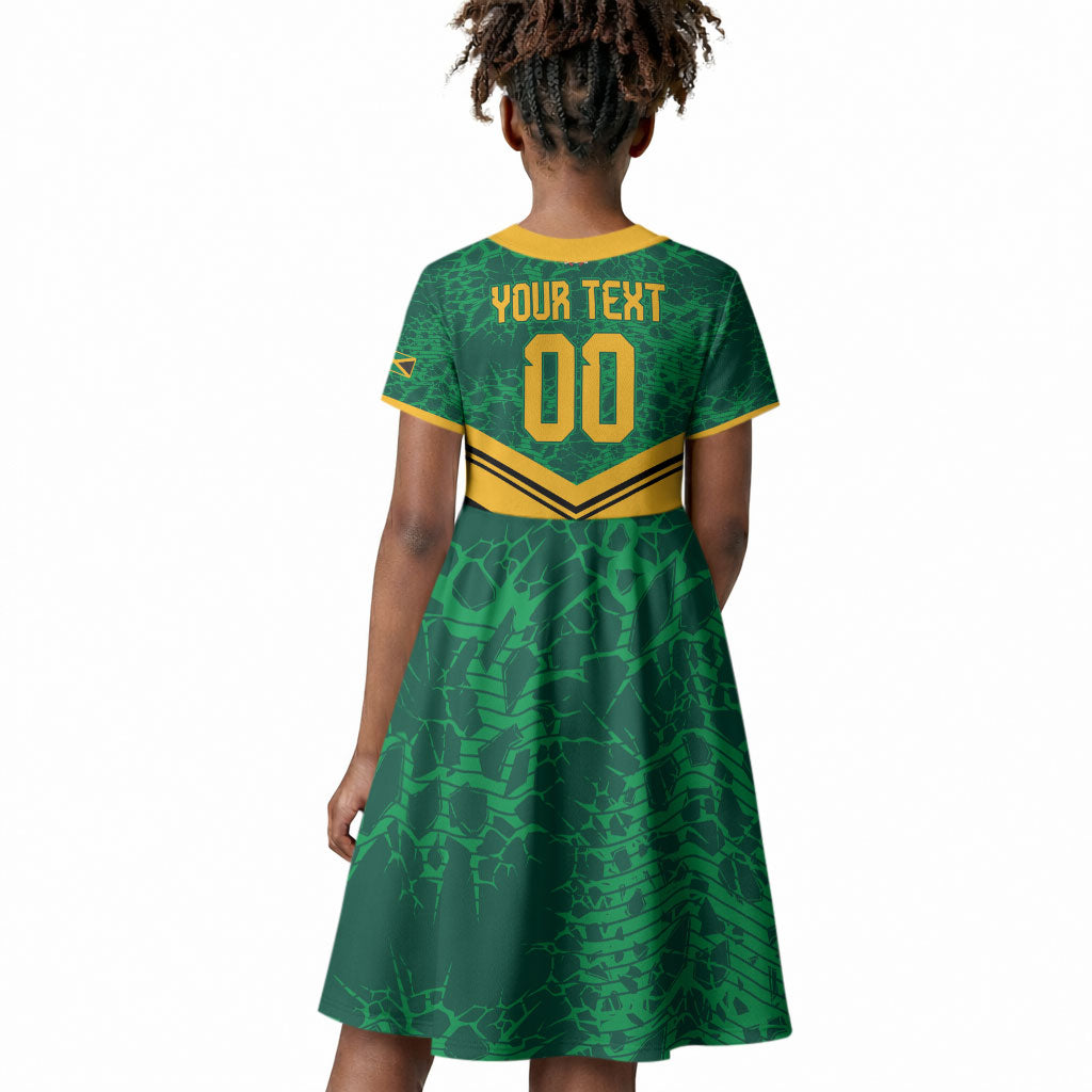 Custom Jamaica 2026 Kingsmen Cricket Kid Short Sleeve Dress We Are Tallawah