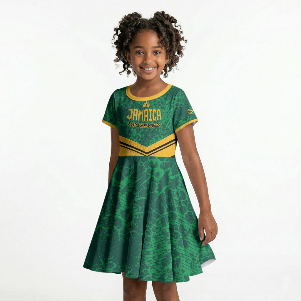 Custom Jamaica 2026 Kingsmen Cricket Kid Short Sleeve Dress We Are Tallawah