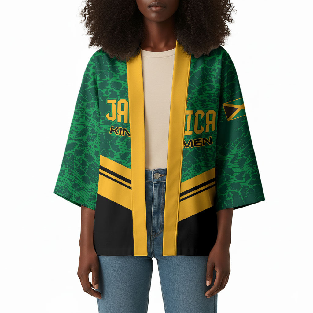 Custom Jamaica 2026 Kingsmen Cricket Kimono We Are Tallawah