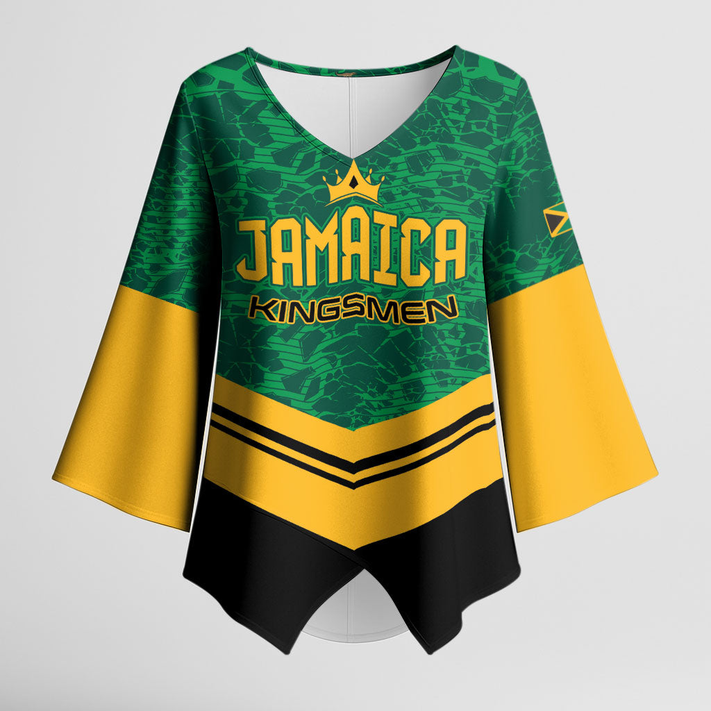 Custom Jamaica 2026 Kingsmen Cricket Kimono Sleeve Blouse We Are Tallawah