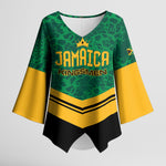 Custom Jamaica 2026 Kingsmen Cricket Kimono Sleeve Blouse We Are Tallawah