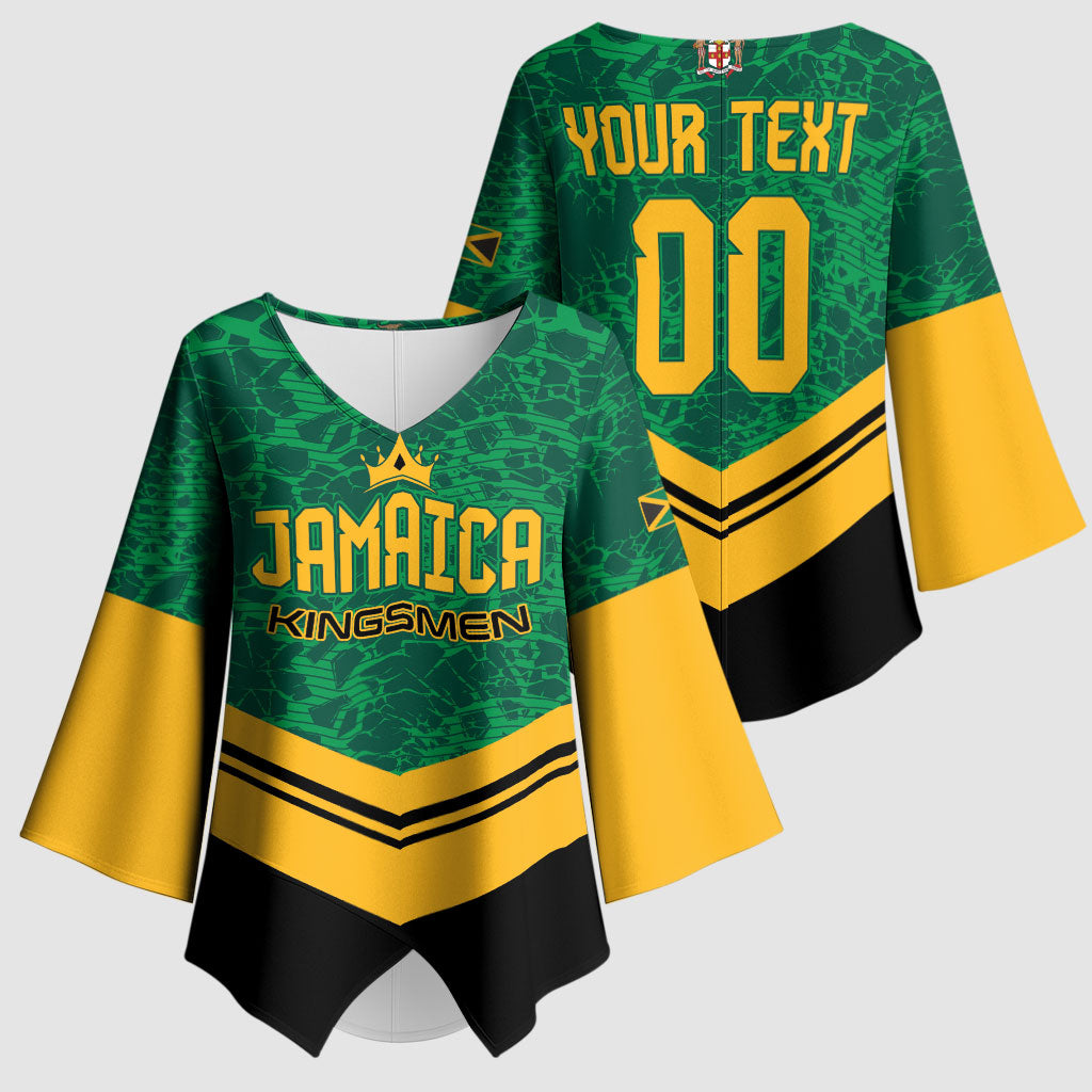 Custom Jamaica 2026 Kingsmen Cricket Kimono Sleeve Blouse We Are Tallawah
