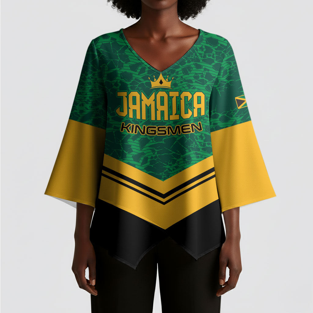 Custom Jamaica 2026 Kingsmen Cricket Kimono Sleeve Blouse We Are Tallawah