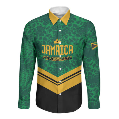 Custom Jamaica 2026 Kingsmen Cricket Long Sleeve Button Shirt We Are Tallawah