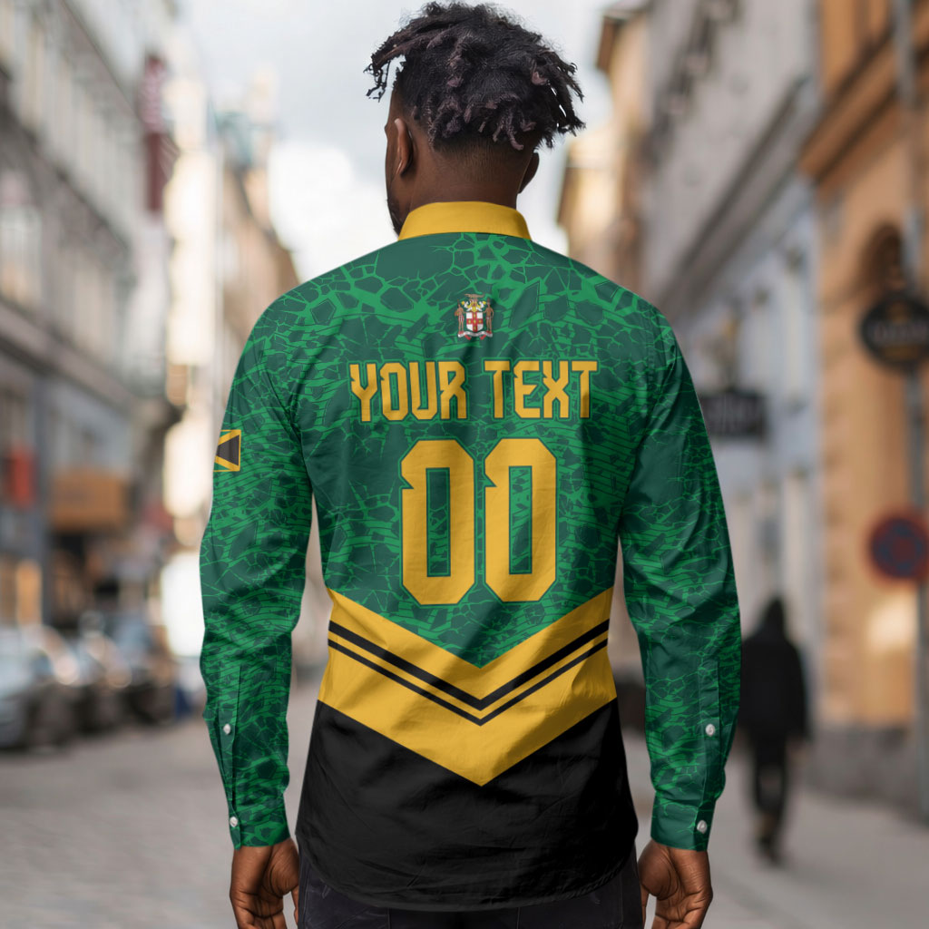 Custom Jamaica 2026 Kingsmen Cricket Long Sleeve Button Shirt We Are Tallawah