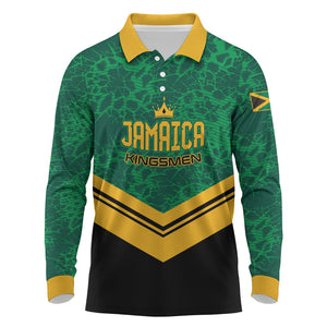 Custom Jamaica 2026 Kingsmen Cricket Long Sleeve Polo Shirt We Are Tallawah