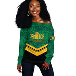 Custom Jamaica 2026 Kingsmen Cricket Off Shoulder Sweater We Are Tallawah