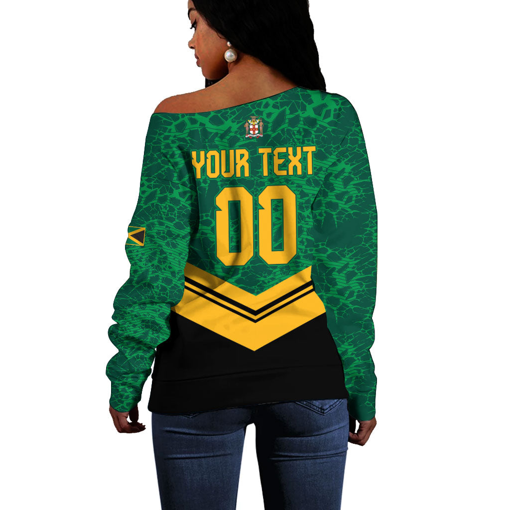 Custom Jamaica 2026 Kingsmen Cricket Off Shoulder Sweater We Are Tallawah