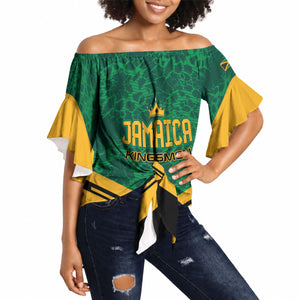 Custom Jamaica 2026 Kingsmen Cricket Off Shoulder Wrap Waist Top We Are Tallawah