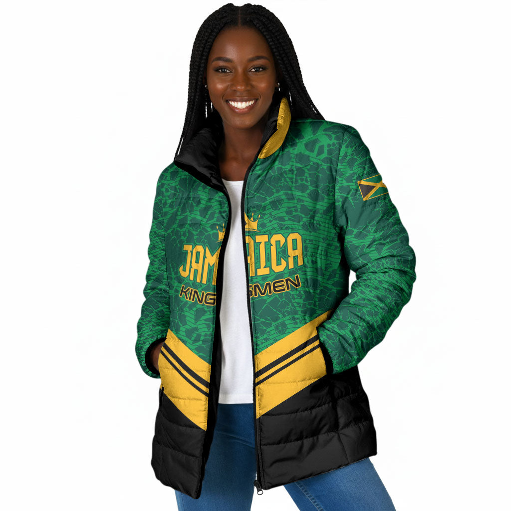 Custom Jamaica 2026 Kingsmen Cricket Padded Jacket We Are Tallawah