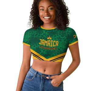 Custom Jamaica 2026 Kingsmen Cricket Raglan Cropped T shirt We Are Tallawah