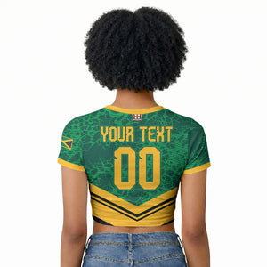 Custom Jamaica 2026 Kingsmen Cricket Raglan Cropped T shirt We Are Tallawah