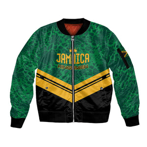 Custom Jamaica 2026 Kingsmen Cricket Sleeve Zip Bomber Jacket We Are Tallawah