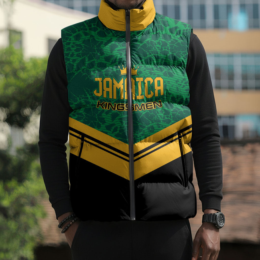 Custom Jamaica 2026 Kingsmen Cricket Sleeveless Puffer Jacket We Are Tallawah
