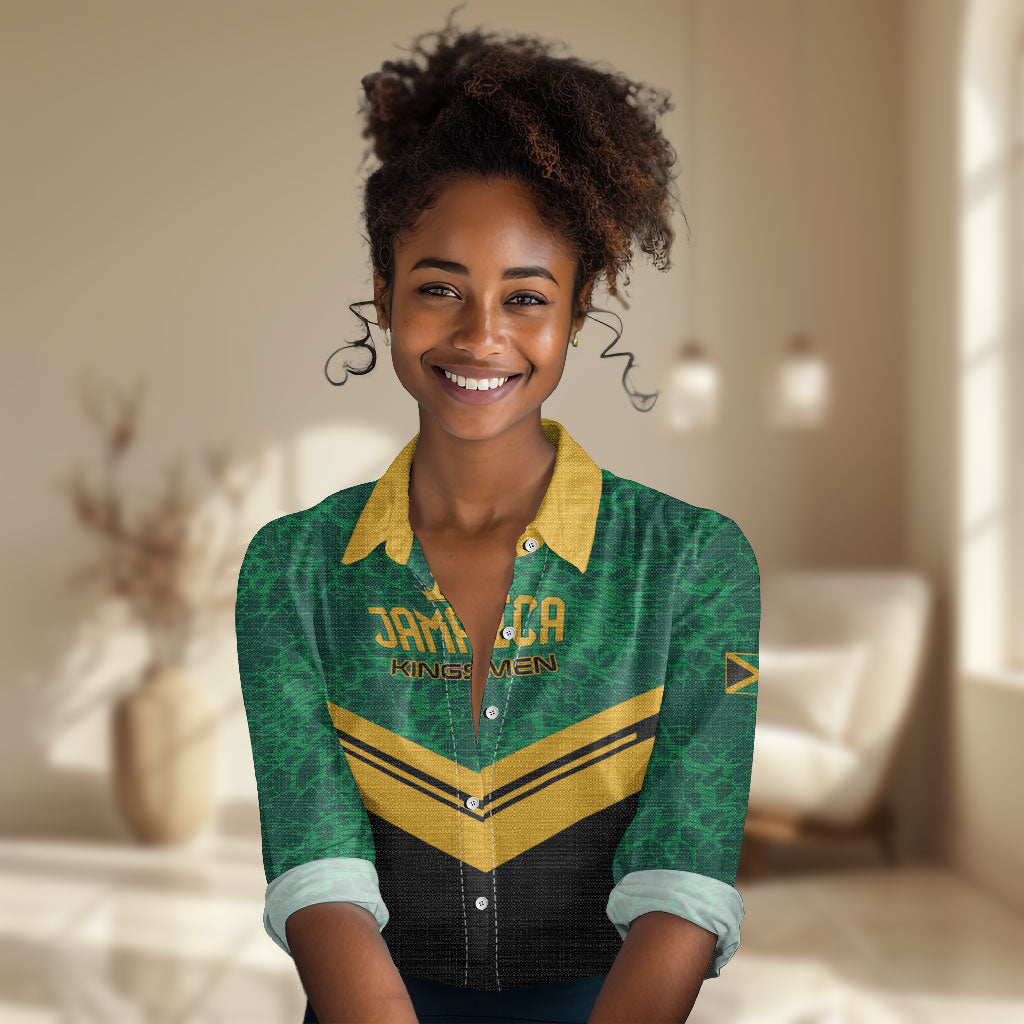 Custom Jamaica 2026 Kingsmen Cricket Women Casual Shirt We Are Tallawah